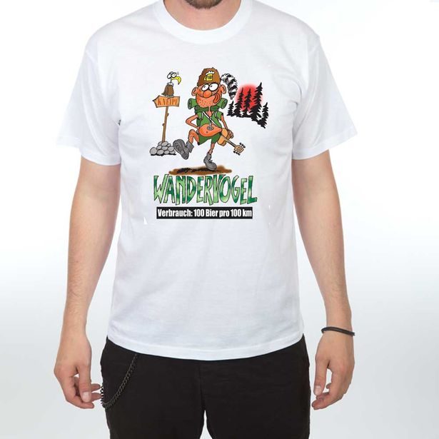 Lustiges T-Shirt: Wandervogel - Verbrauch:100Bier pro 100km