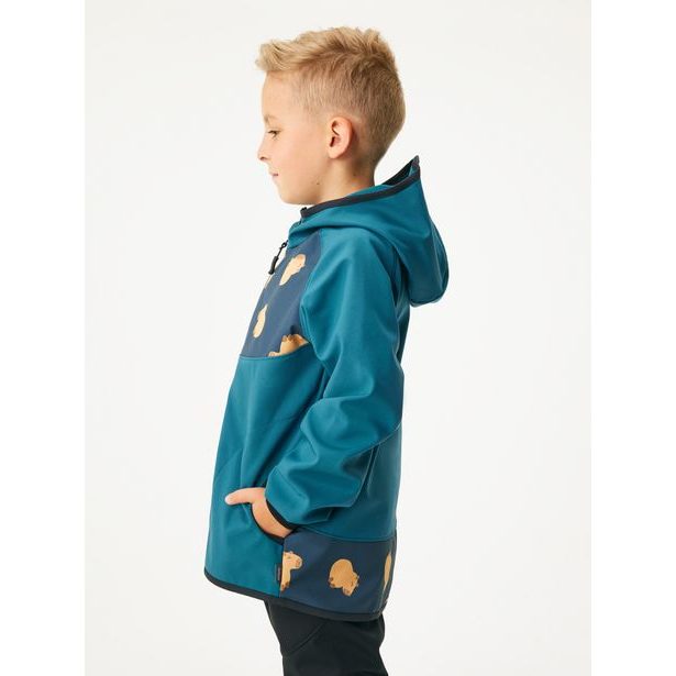 Unuo Dětská softshellová bunda s fleecem Basic, Kobaltová, Kapybary