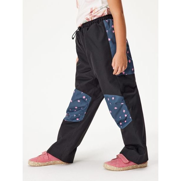 Unuo, Dětské zimní rostoucí oteplovačky Polar, Černá, Květiny