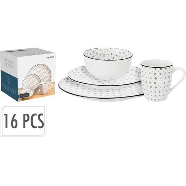 SIAKI Jídelní sada porcelánová 16 ks KO-Q04000100
