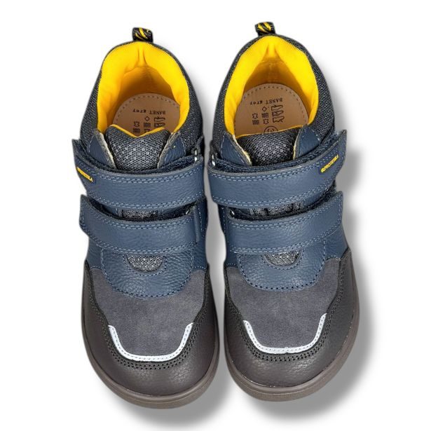 Dětská BAREFOOT celoroční kotníková obuv s membránou Protetika - Šedomodré