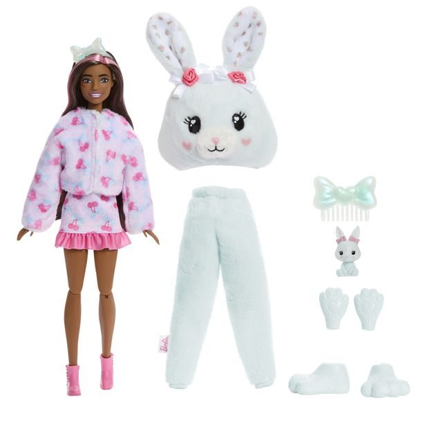 Barbie CUTIE REVEAL Barbie sladké mašle - mintový králíček