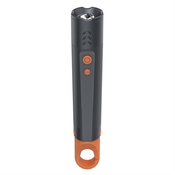 Hama FLX350, LED svítilna, hliníková, 350 lm / 230 m, 4 režimy+SOS, IP44, zoom, karabinka, baterie