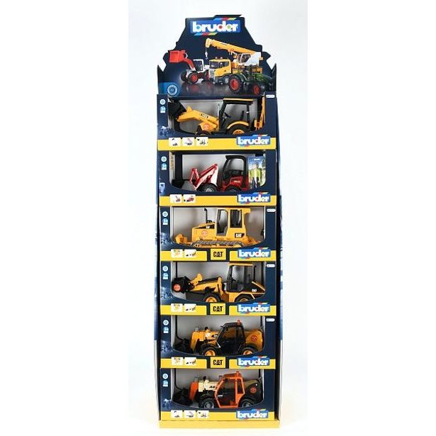 BRUDER Display - stavební auta, 6 x 2 ks