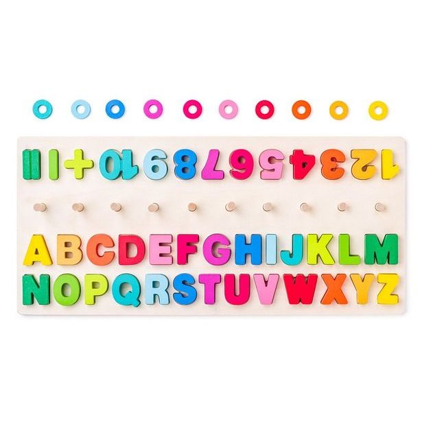 Didaktická destička s počítáním, písmeny a číslicemi