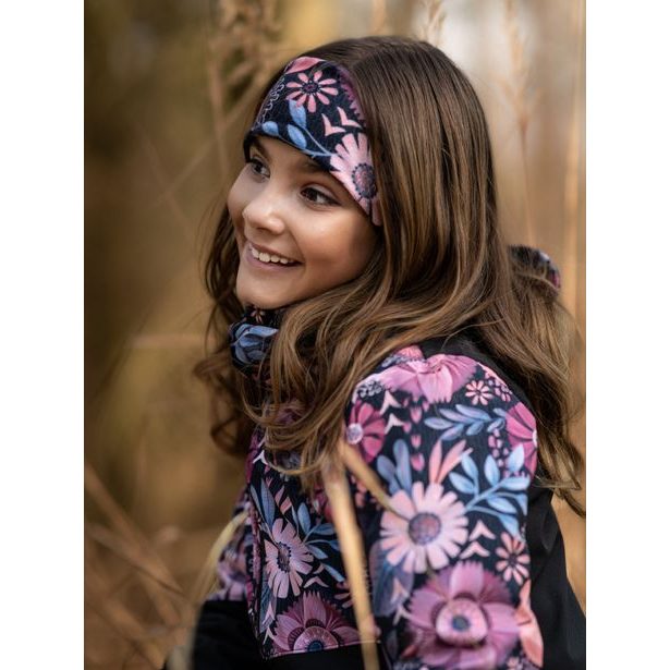 Unuo, Dětská čelenka fleecová Elise, Kouzelné květiny