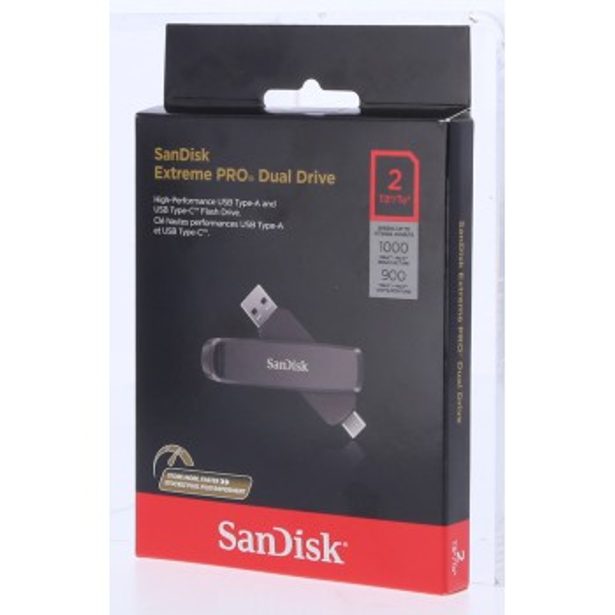 Sandisk Extreme pro Dual Drive 2 TB, Metal Dual Drive,1000/900 MB/s, USB Type C + Type A