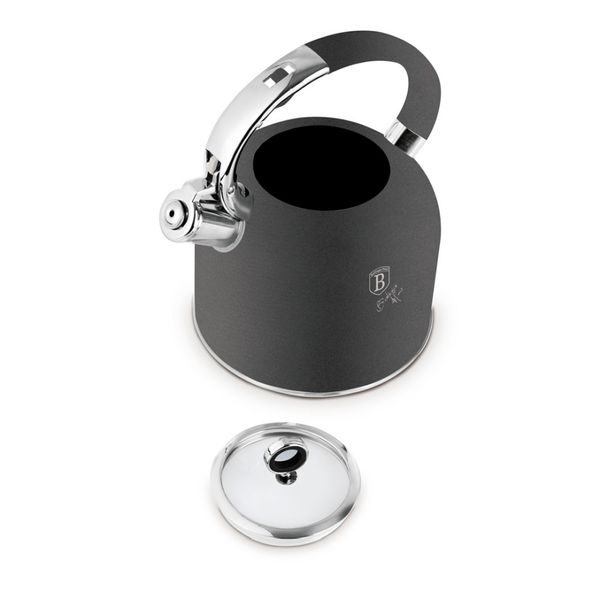BERLINGERHAUS Konvice pískací se skleněným víkem 3 L Antracit Collection BH-8917