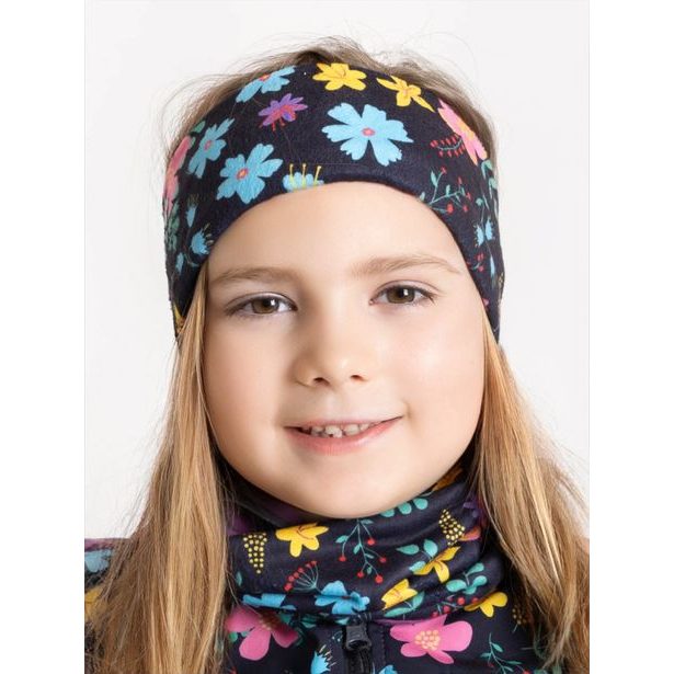 Unuo Dětská čelenka fleecová Elise, Kytičky