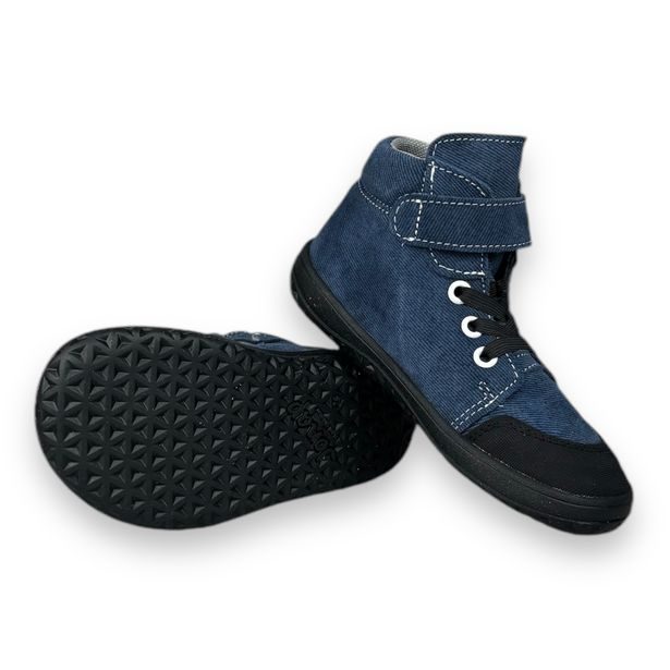 Dětská celoroční obuv Jonap BAREFOOT - Modrá riflovina