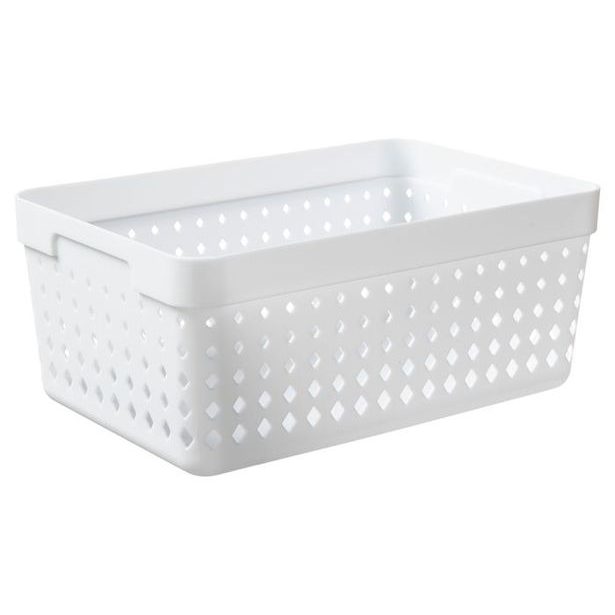 košík SEOUL XL-organ., 24x16x10cm-bílý, plast