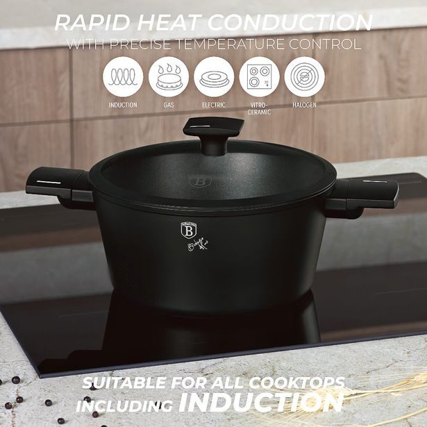 BERLINGERHAUS Sada nádobí s titanovým povrchem 10 ks Matte Black Collection BH-8197