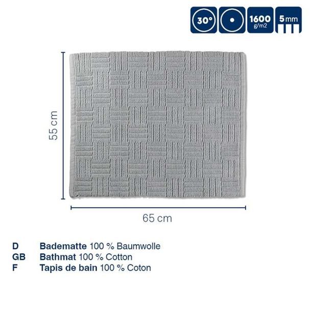 KELA Koupelnová předložka Leana 65x55 cm bavlna šedá KL-23520