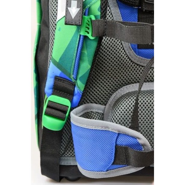 Školská aktovka/batoh pre chlapcov Bagmaster POLO 7 B BLUE/GREEN/BLACK