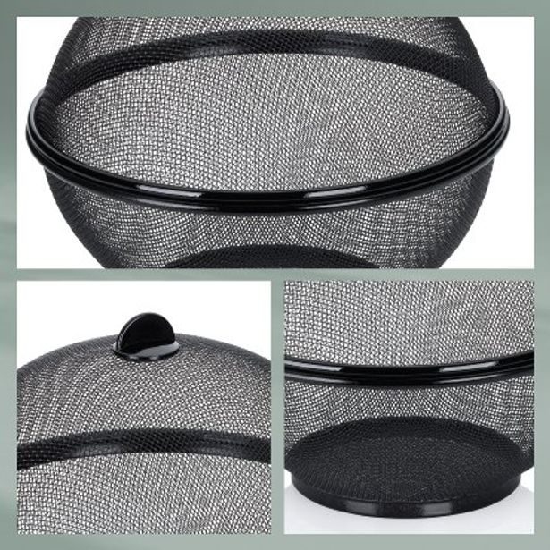 KELA Kovový koš na ovoce Como černý 24,5 x 26,5 cm KL-11419