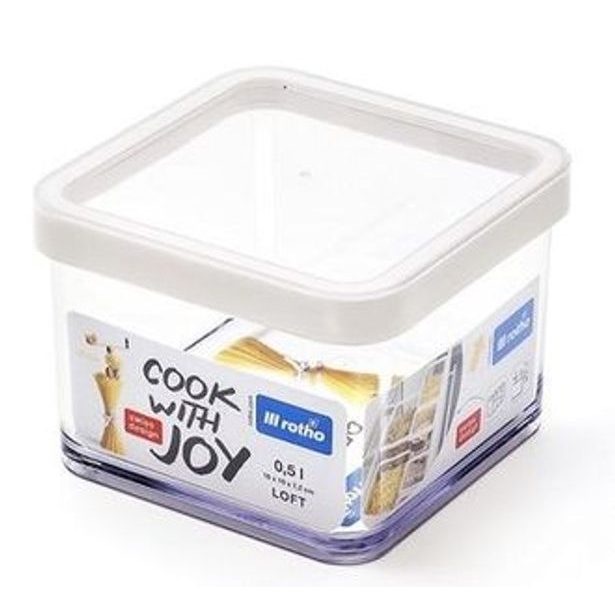 dóza 0,50l LOFT, 10x10x 7,2cm, těsnění, pevný plast