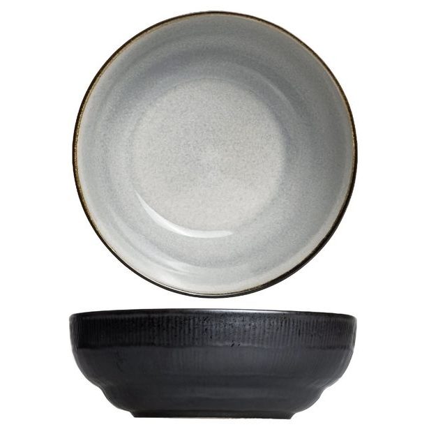 HIT Jídelní sada talířů 18 ks Kos černá/šedá HT-24327298