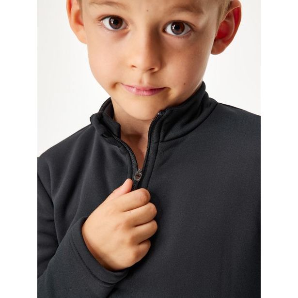 Unuo, Dětská fleecová mikina Tecnostrech, Černá
