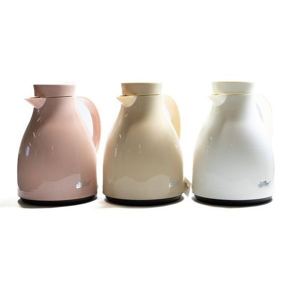 termokonvice 1,0l PASTELOVÁ bílá, béžová, růžová, plast/sklo
