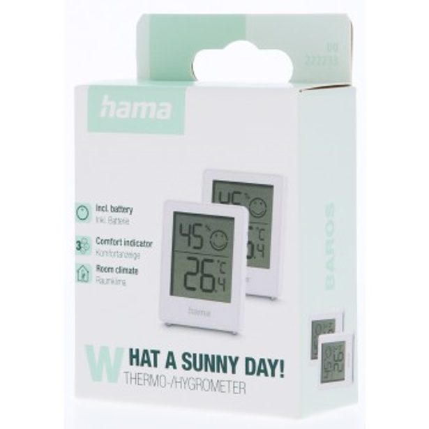 Xavax Baros, digitální teploměr/vlhkoměr, bílý, 2 ks v balení (cena za balení)