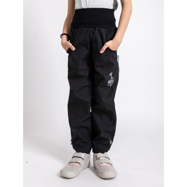 Unuo, Dětské softshellové kalhoty bez zateplení, Černá