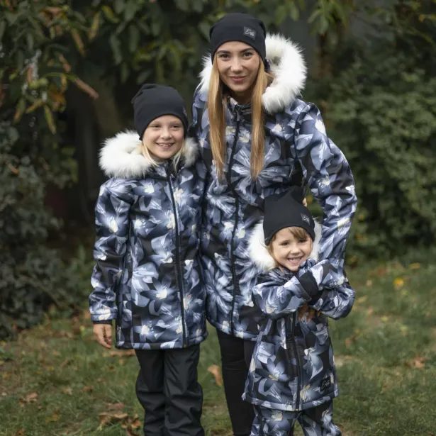 ESITO Dívčí zimní softshellový kabát s beránkem Bloom