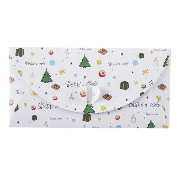 obálka 22x11cm ŠŤASTNÉ A VESELÉ, papír