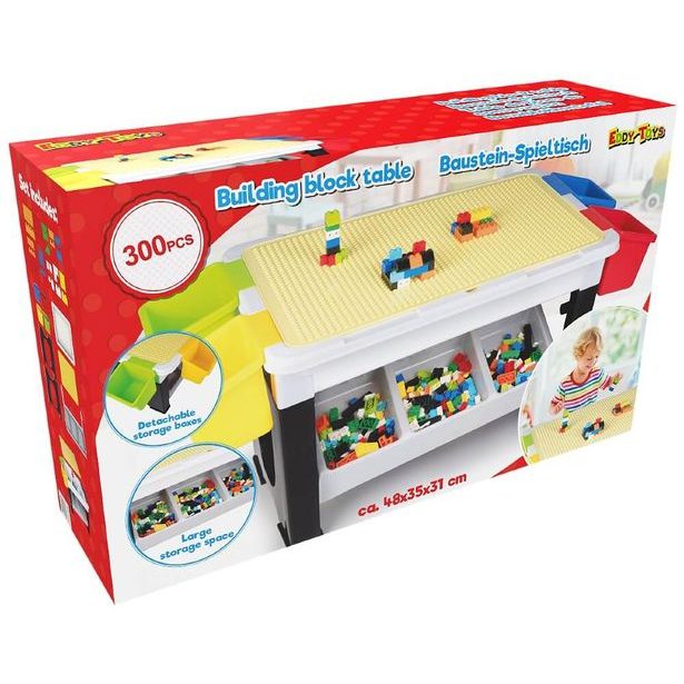 EDDY TOYS Dětský stůl na stavění včetně kostek sada 300 ks ED-226675