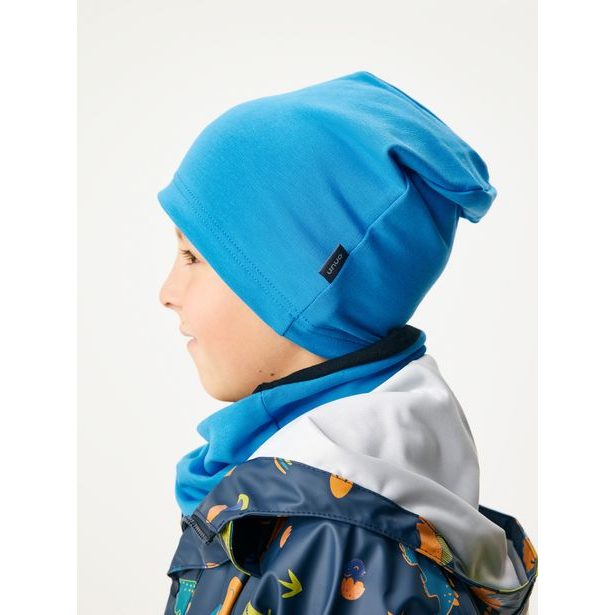 Unuo Dětská čepice z teplákoviny Basic, Modrá