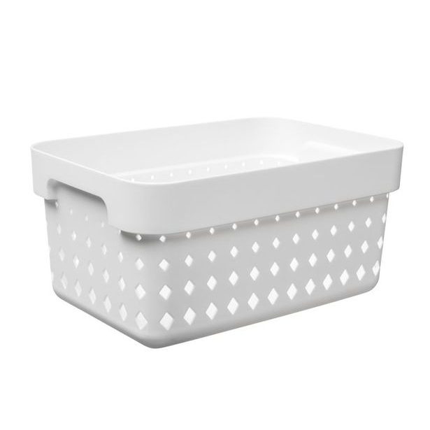 košík SEOUL S, 26x18x12,6cm-bílý, plast