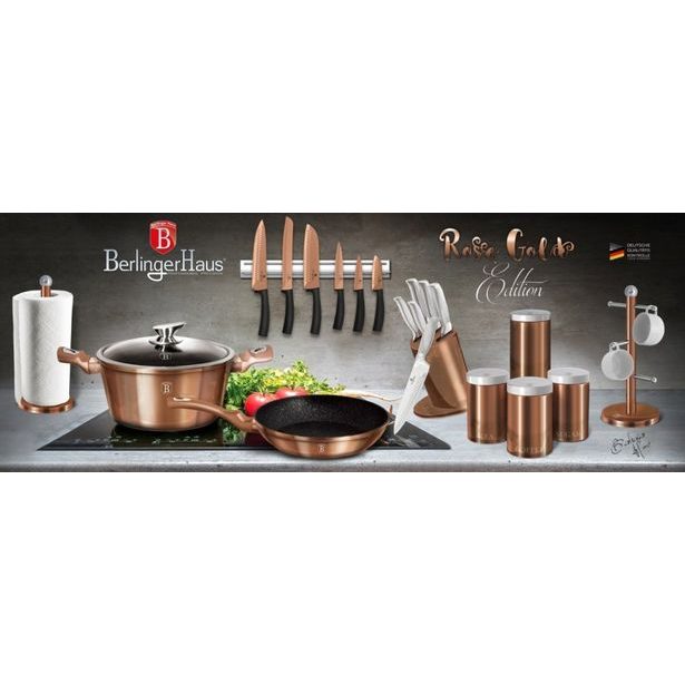 BERLINGERHAUS Pánev s mramorovým povrchem 20 cm Rosegold Metallic Line BH-1508