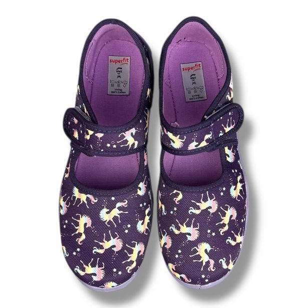 Superfit dívčí balerínky fialové 1-800283-8550 – přezůvky do školy - Unicorn