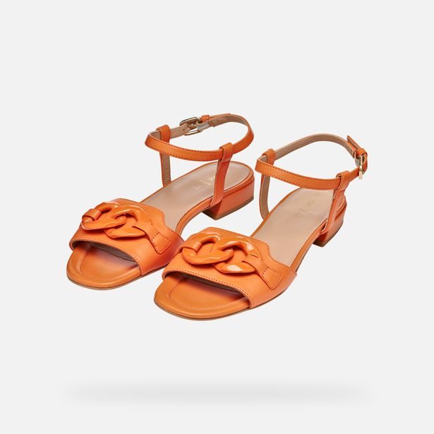 Oranžové dámské sandály Geox New Eraklia 15