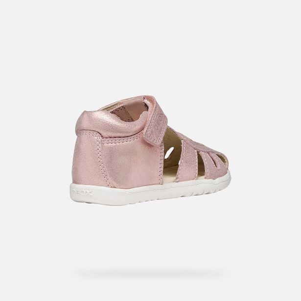 Světle růžové dívčí sandály pro první kroky Geox Sandal Macchia