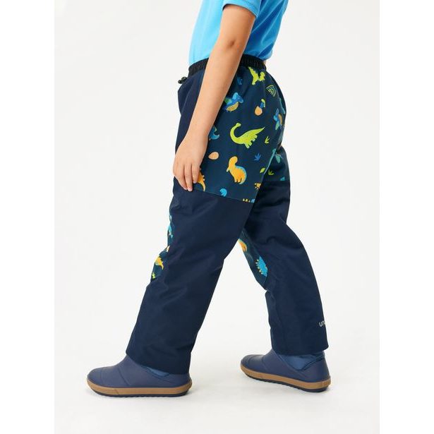 Unuo Dětské zimní rostoucí oteplovačky Polar, Tm. Modročerná, Dinosauři