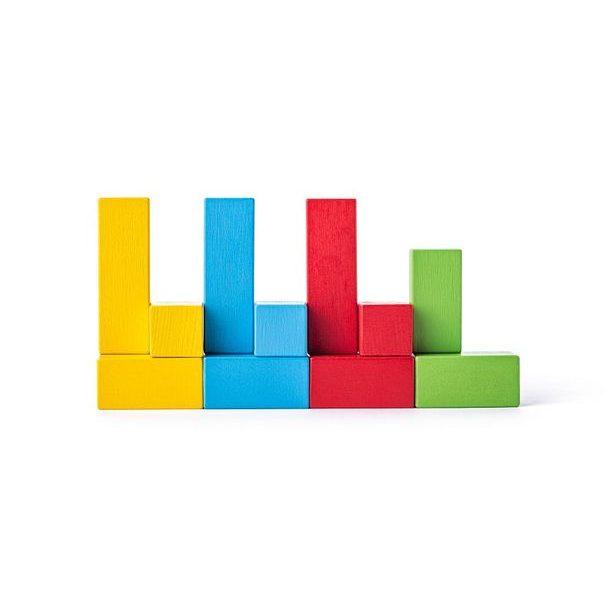 Vozík s kockami malý - 34 dielov