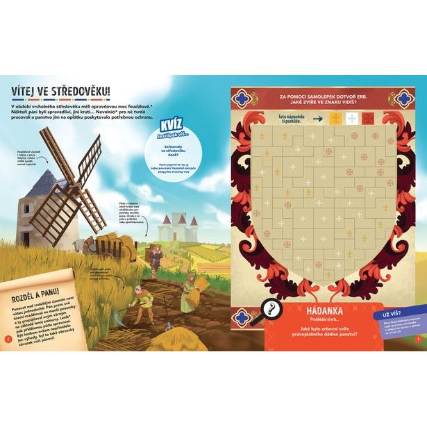 MISE STŘEDOVĚK – Pátrej a lušti se samolepkami