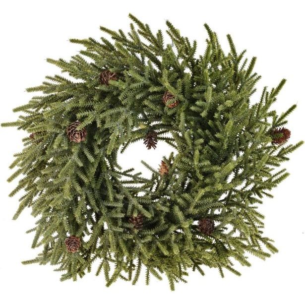 HOMESTYLING Vánoční věnec na dveře či stůl 40 cm přírodní zelená KO-317910430prir