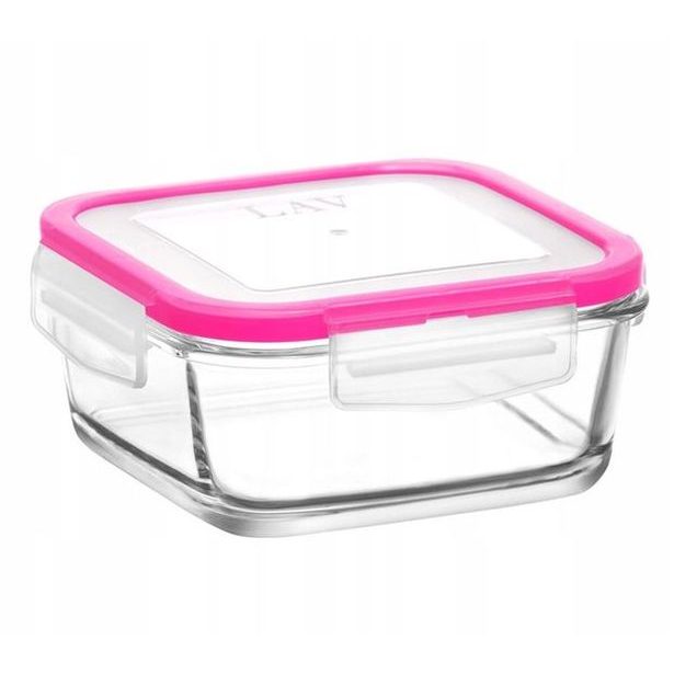 dóza 0,72l FRESCO, 1ks, 14,2x14,2x5,9cm, víčko plast, sklo