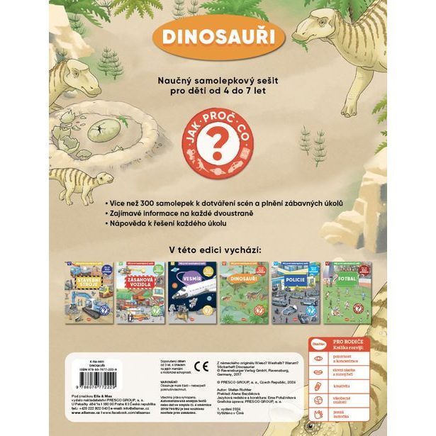 Můj první samolepkový sešit – DINOSAUŘI