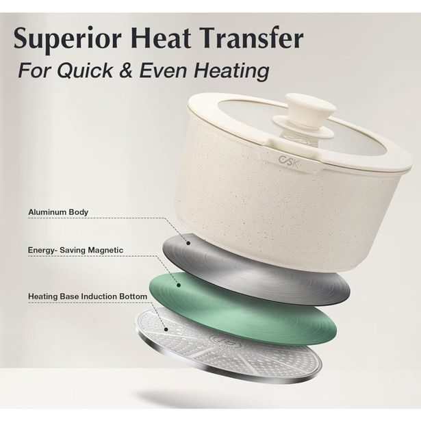 CS SOLINGEN Sada nádobí s nepřilnavým povrchem 17 ks BREEZE krémová CS-099169