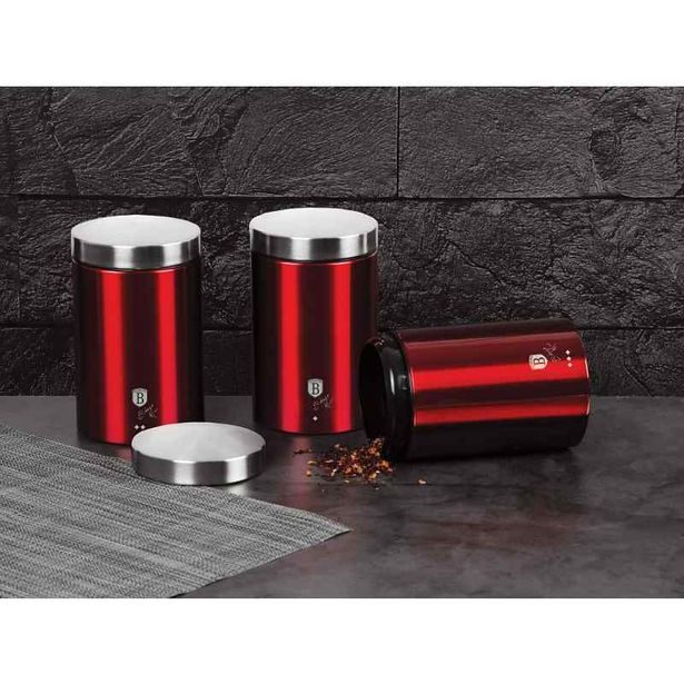 BERLINGERHAUS Dóza na potraviny sada 3 ks Burgundy Metallic Line BH-1343