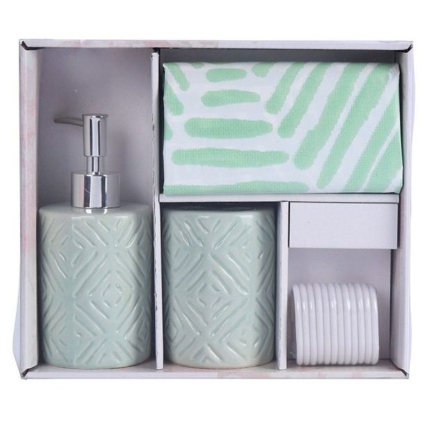 EXCELLENT HOUSEWARE Sada doplňků do koupelny DOLOMITE 4 ks zelená KO-CY2210530zele