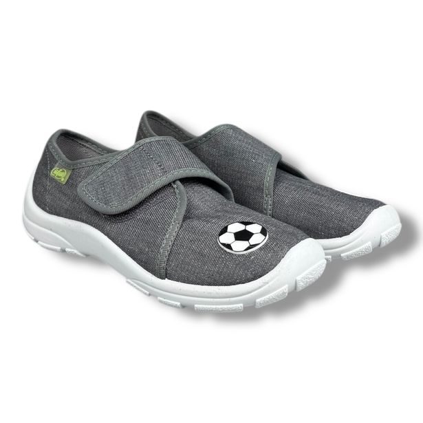 Dětská domácí obuv Befado 974Y585N - šedé, fotbal