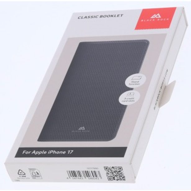 Black Rock The Classic, pouzdro-knížka pro Apple iPhone 17, funkce stojanu, černé