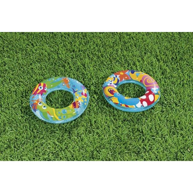 Nafukovací kruh Designer, 56cm – mix 2 druhy (ryby, včelka)