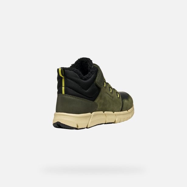 Khaki chlapecká kotníková obuv Geox Flexyper B ABX