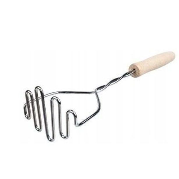 mačkadlo brambor SPIRÁLA 8,5x6,5x29,5cm, kov/dřevo