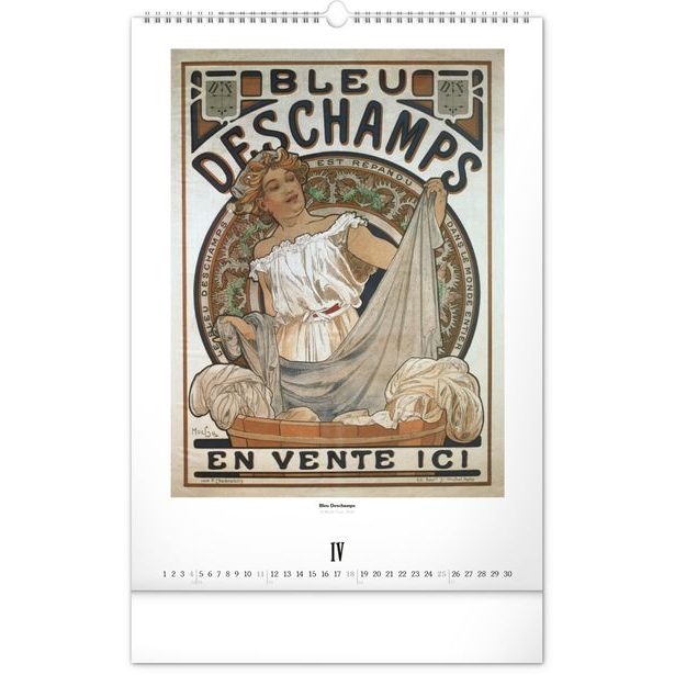 NOTIQUE Nástěnný kalendář Alfons Mucha 2027, 33 x 46 cm