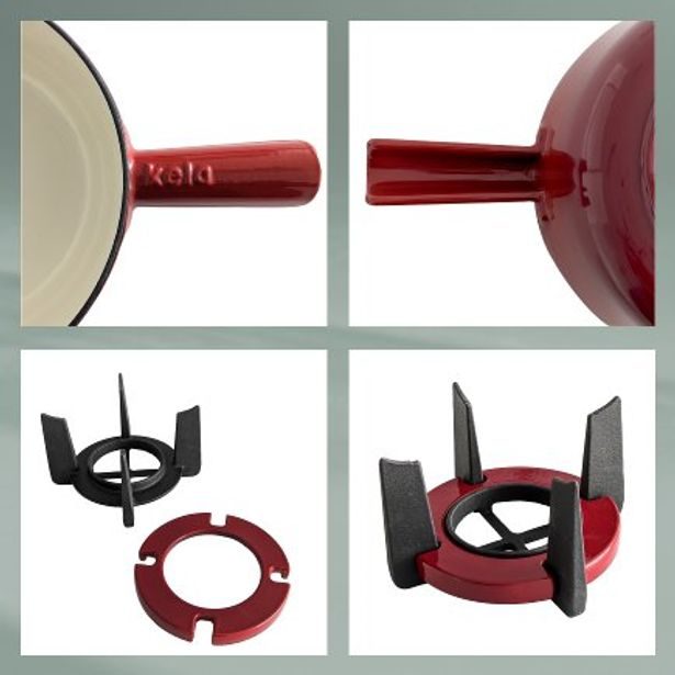 KELA Fondue sada litinová CALIDO 1,8 l červená KL-16620